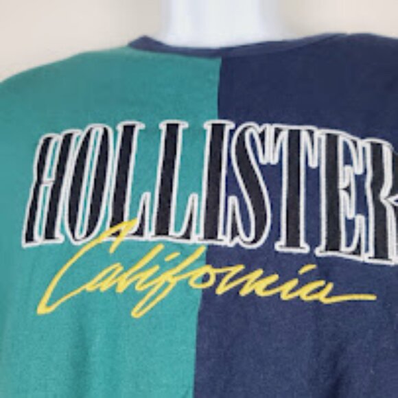Hollister Men's Navy Green California Crew Neck Short Sleeve T-Shirt Size L - Picture 4 of 6